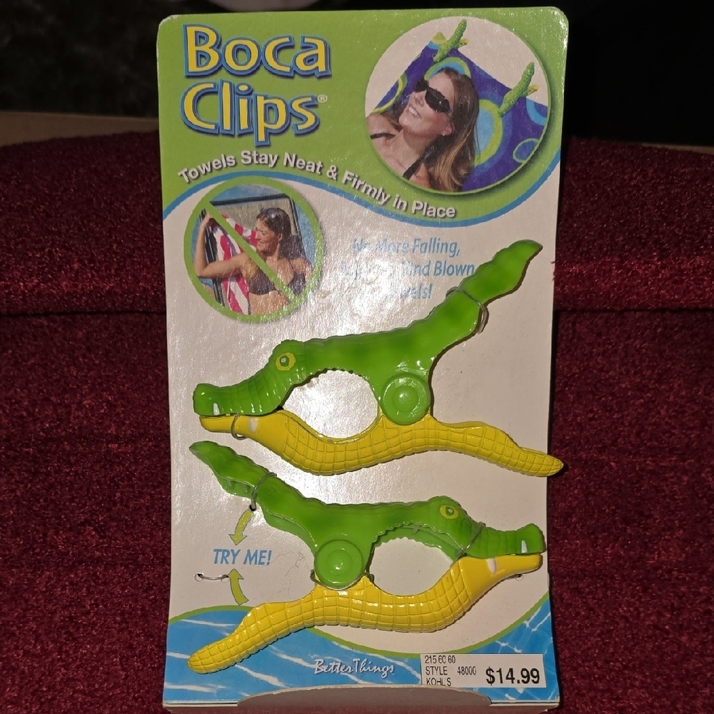 Alligator Towel Clips - Green and Yellow